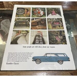 1967‎ Rambler Classic 770 Blue Station Wagon Vintage Print Ad Advertisement AMC